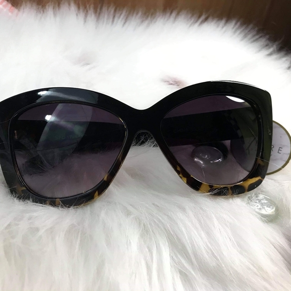 Black/Leopard Ombre Tint Tortoise Shell Sunglasses - Picture 1 of 8